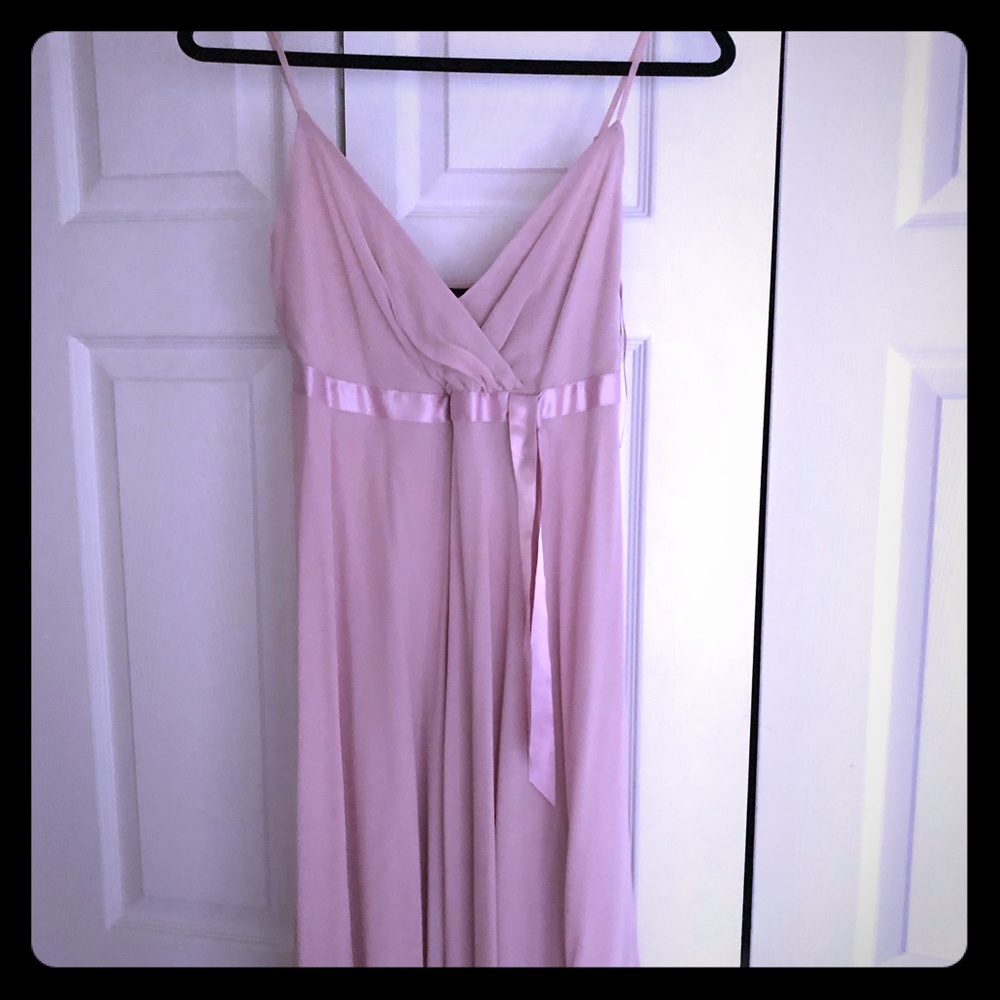 Soft pink slip dress